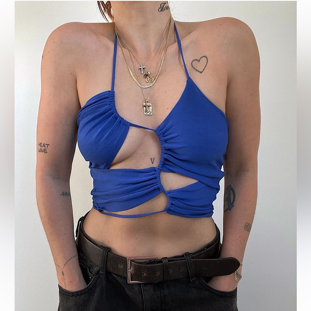 Zara knit cutout halter top 🧶